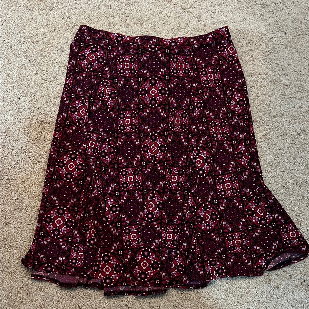 George A-Line Skirt - Red and Black Pattern
